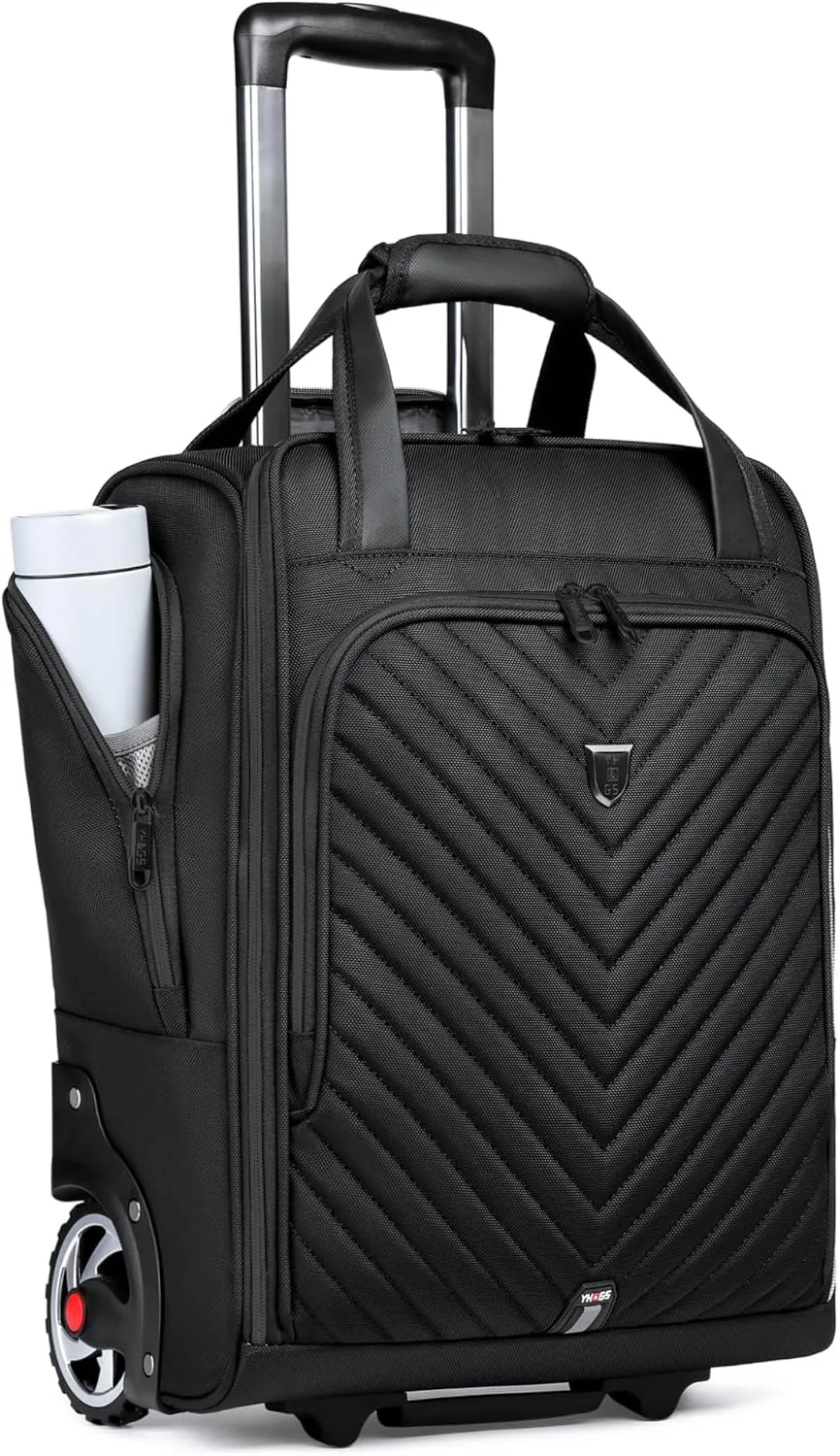 Carry-On Underseat Luggage with Wheels,18 inch Carry-on Luggage for Airlines,Underseat Lightweight Suitcase for Women,Softside Overnight Luggage for Business Travel