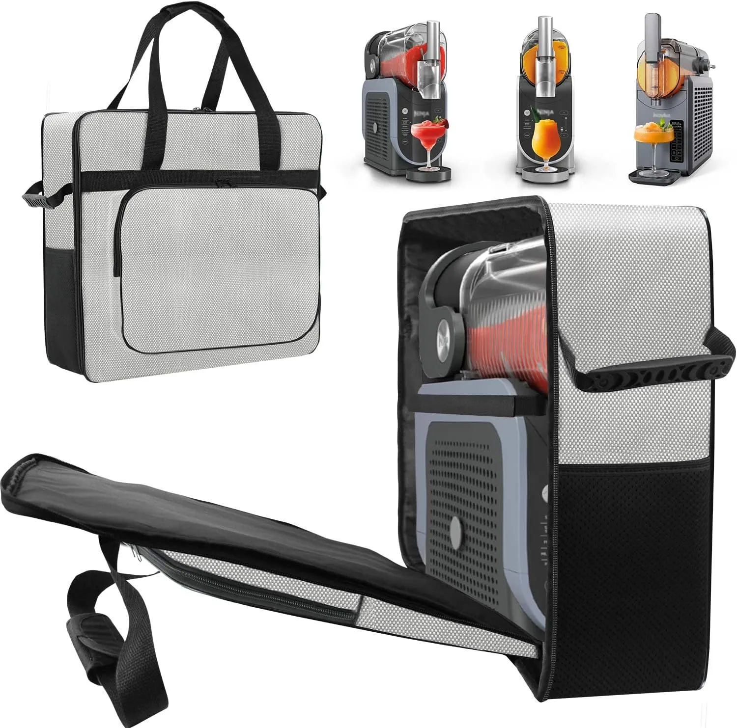 Carrying Bag for Ninja SLUSHi machine FS301, Portable Outdoor Slushie Machine Travel Carrier Case with Front-Opening Design and Large Accessory Pocket