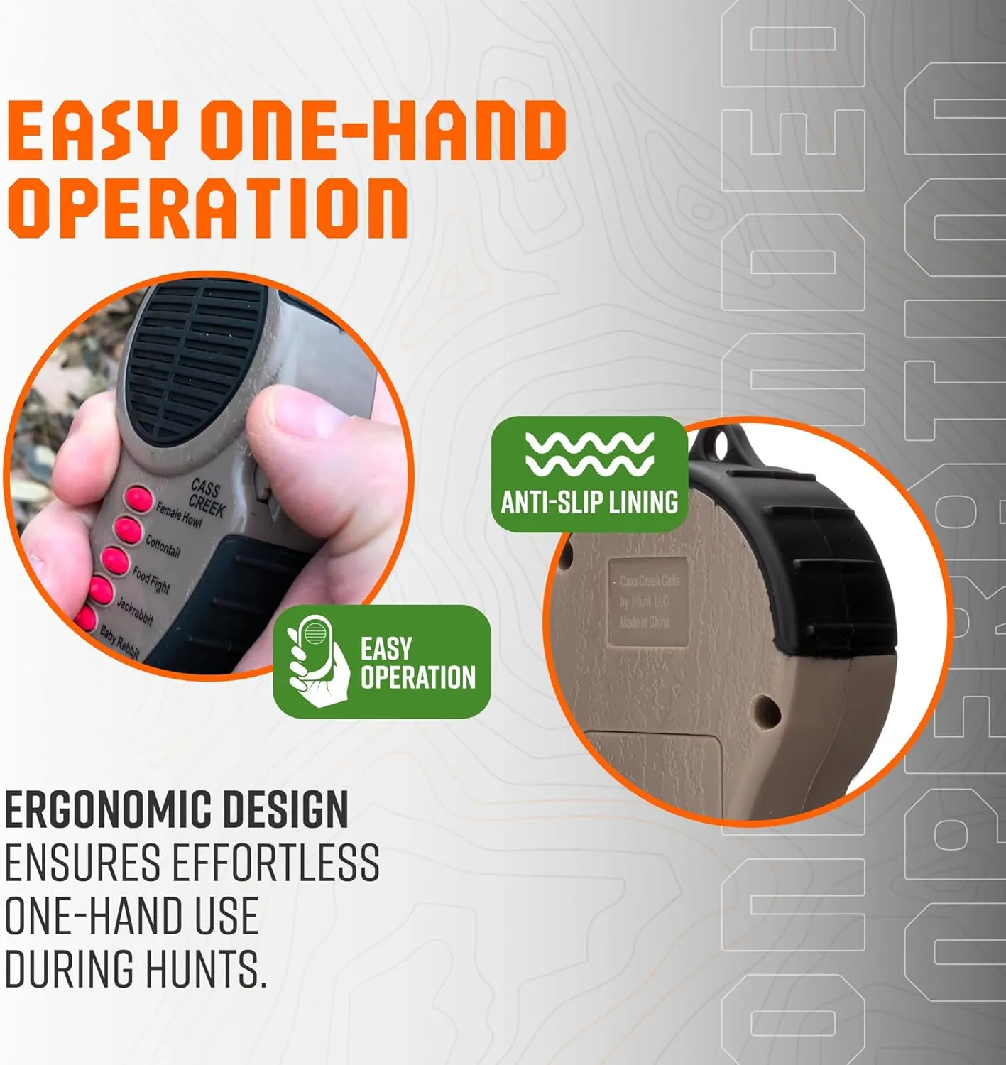 Cass Creek Ergo Call, Handheld Electronic Hunting Call, Compact Design, 5 Authentic Calls in 1, Expert Calls for Everyone