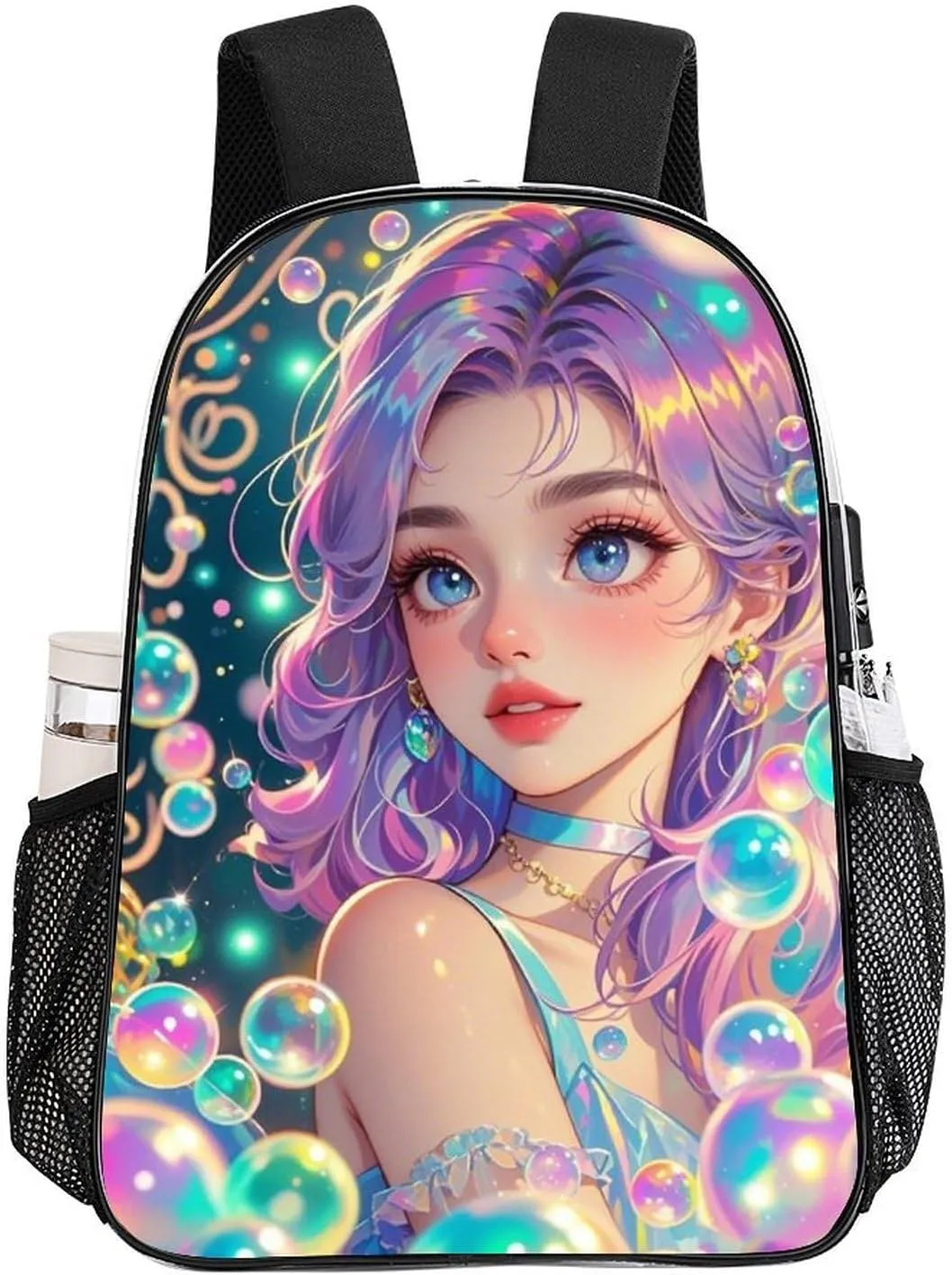 Casual Daypack Multipurpose Anti-Theft Large Capacity Carry On Bag - Fantasy Gothic Women Mushroom Dazzling Art Casual Daypack Climbing Shoulder Transparent Bag