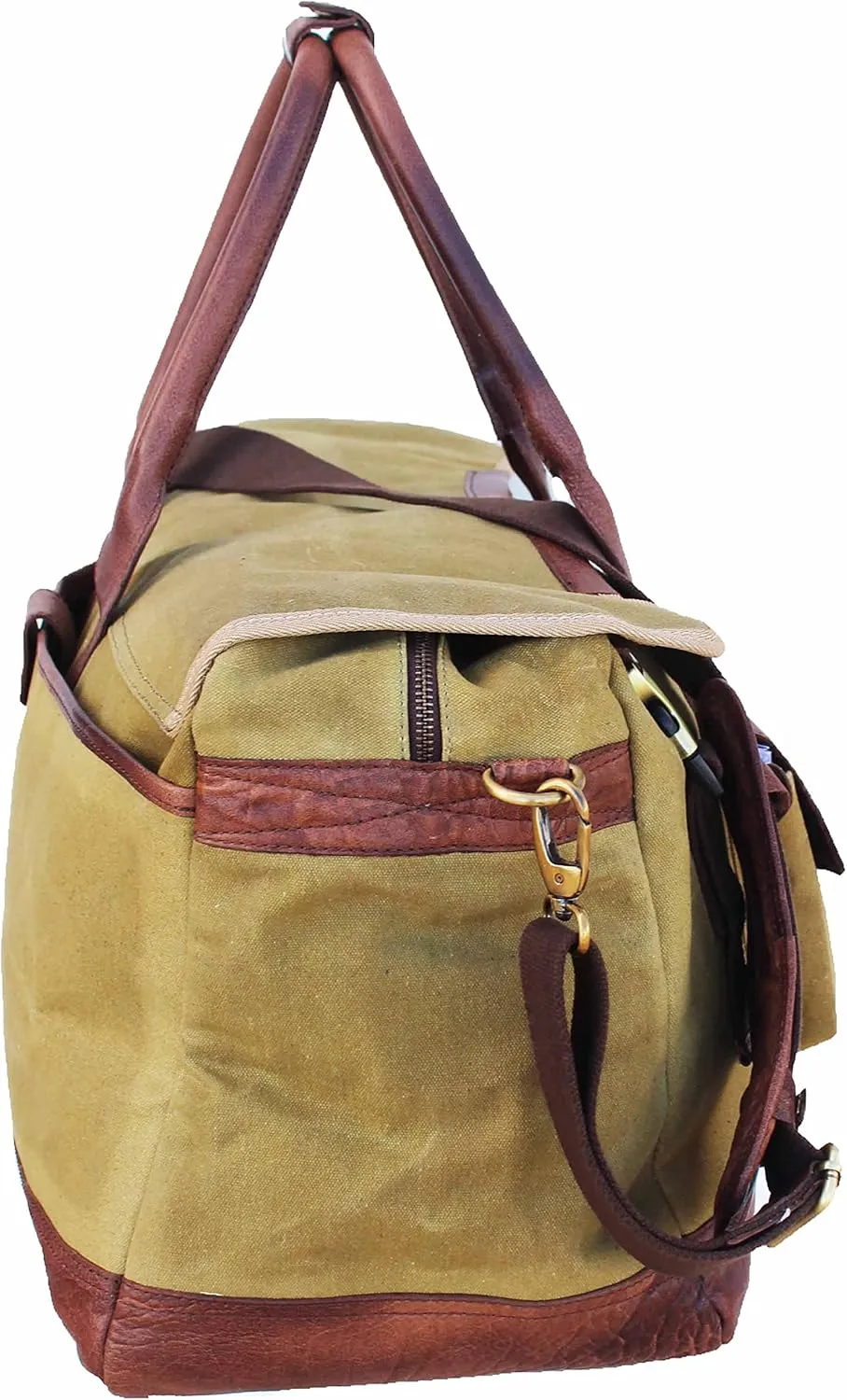 CHALLENGER Handcrafted Black Canvas Leather Carry-On Travel Weekender Duffle Bag 18SKD02