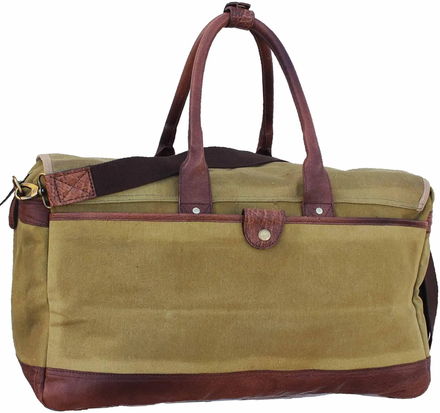 CHALLENGER Handcrafted Black Canvas Leather Carry-On Travel Weekender Duffle Bag 18SKD02