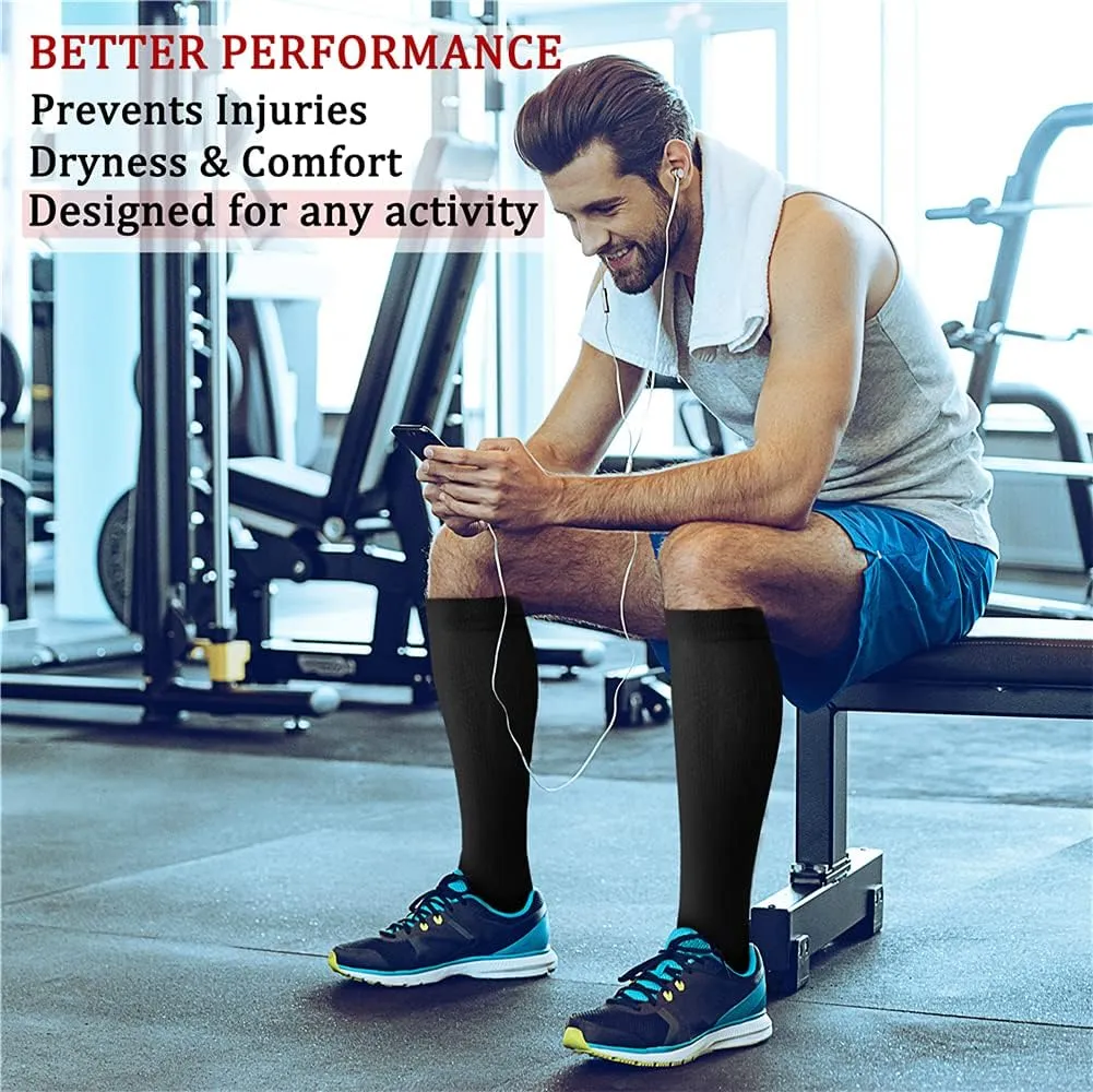 CHARMKING Compression Socks for Women & Men Circulation (8 Pairs) 15-20 mmHg is Best Support for Athletic Running,Hiking