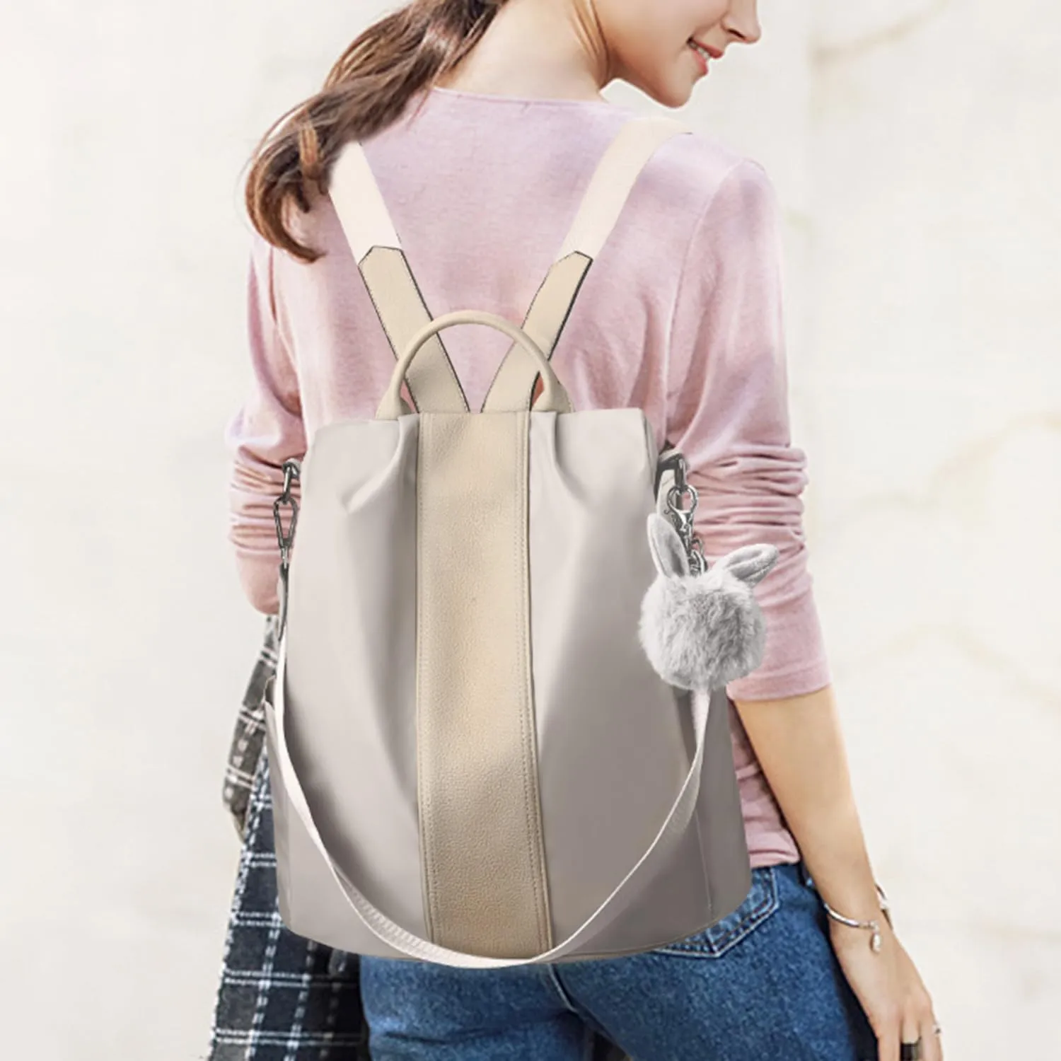 CHARMORE Women Backpack Purse Waterproof Nylon Anti-theft Rucksack Shoulder Bags