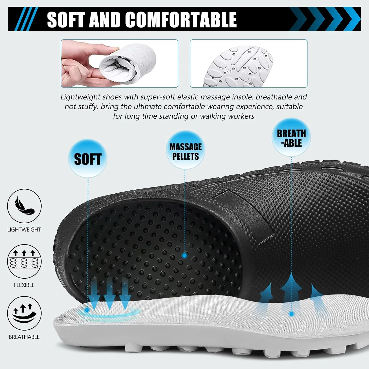Chef Shoes Men - Non Slip Oil Water Resistant Work Shoe Comfortable Nursing Clogs for Garden Kitchen Restaurant Office Seaside Indoor and Outdoor for Women Men Zapatos de Cocina para Hombres
