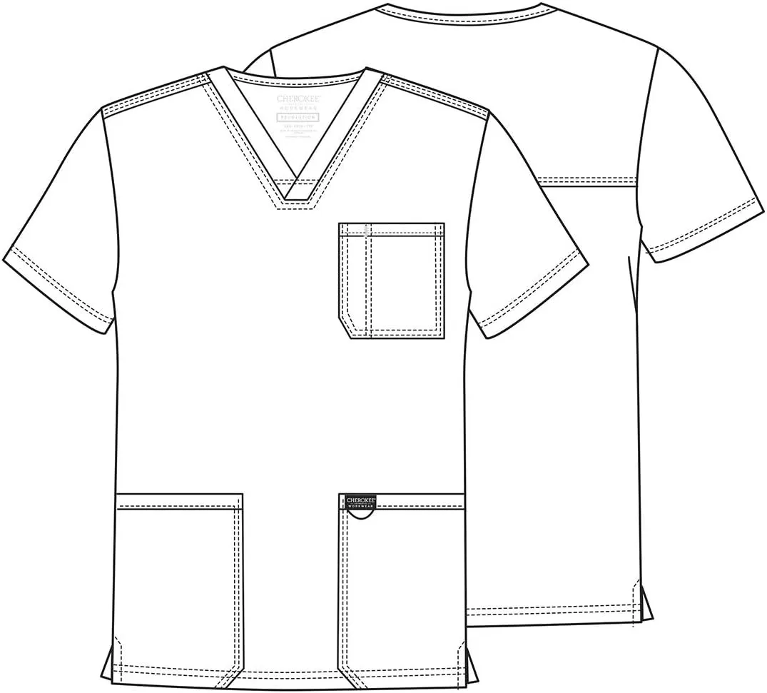 Cherokee V- Neck Men's Scrubs Top with Pockets WW670