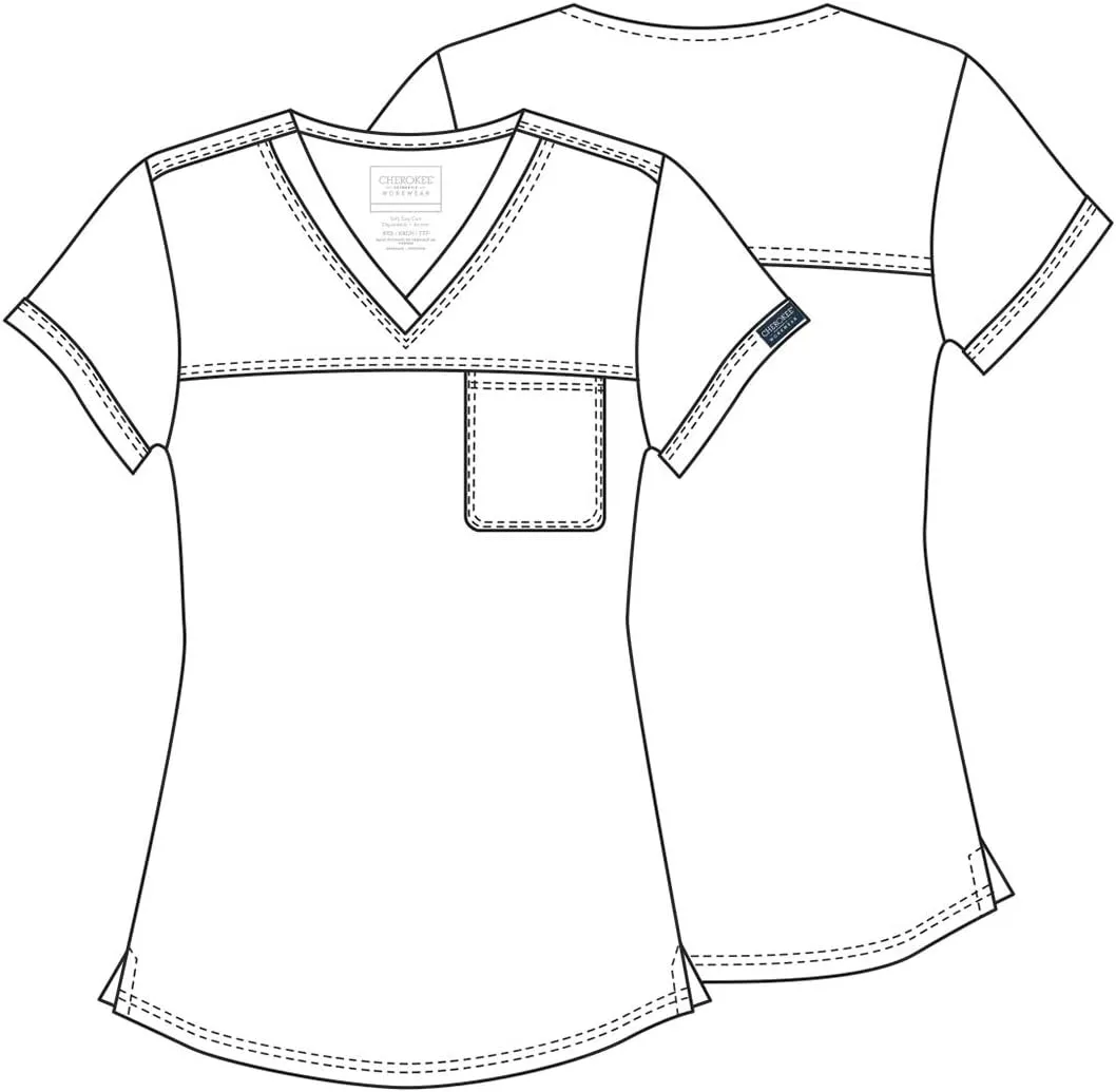 Cherokee Women V Neck Scrub Top with Operation Room Friendly Design and Chest Pocket WW657