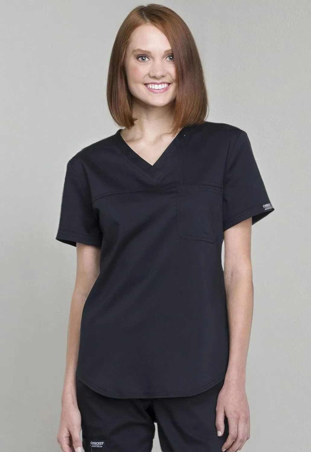Cherokee Women V Neck Scrub Top with Operation Room Friendly Design and Chest Pocket WW657