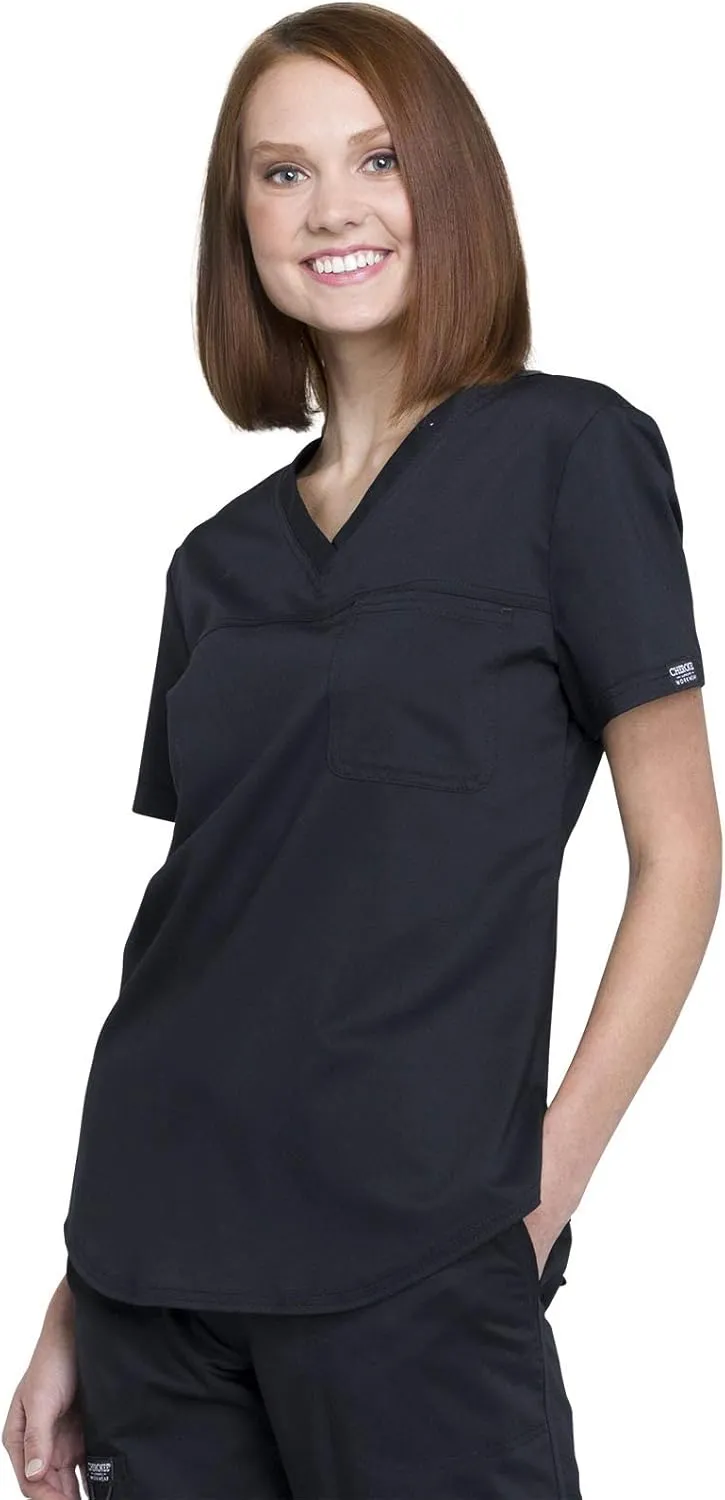 Cherokee Women V Neck Scrub Top with Operation Room Friendly Design and Chest Pocket WW657
