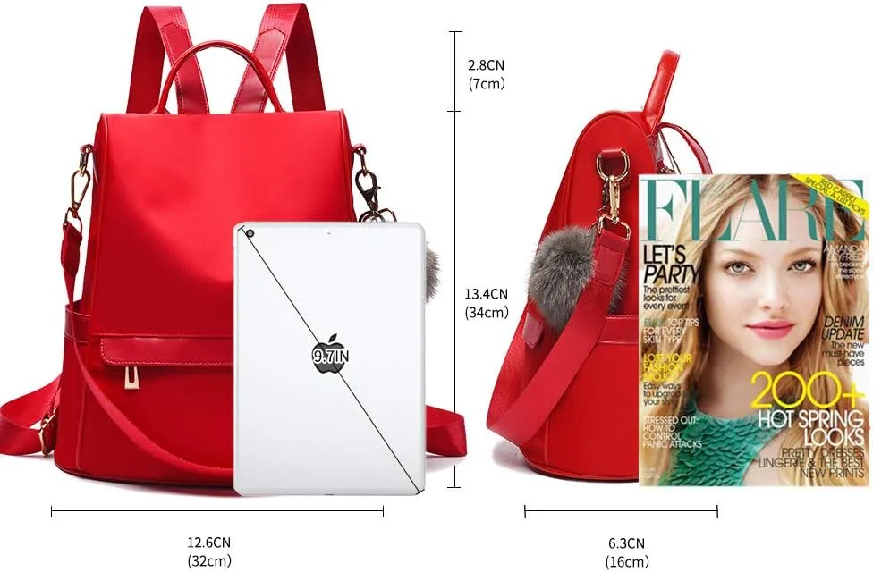 CHERUTY Women Backpack Purse Nylon Anti-theft Fashion Casual Lightweight Travel Shoulder Bag