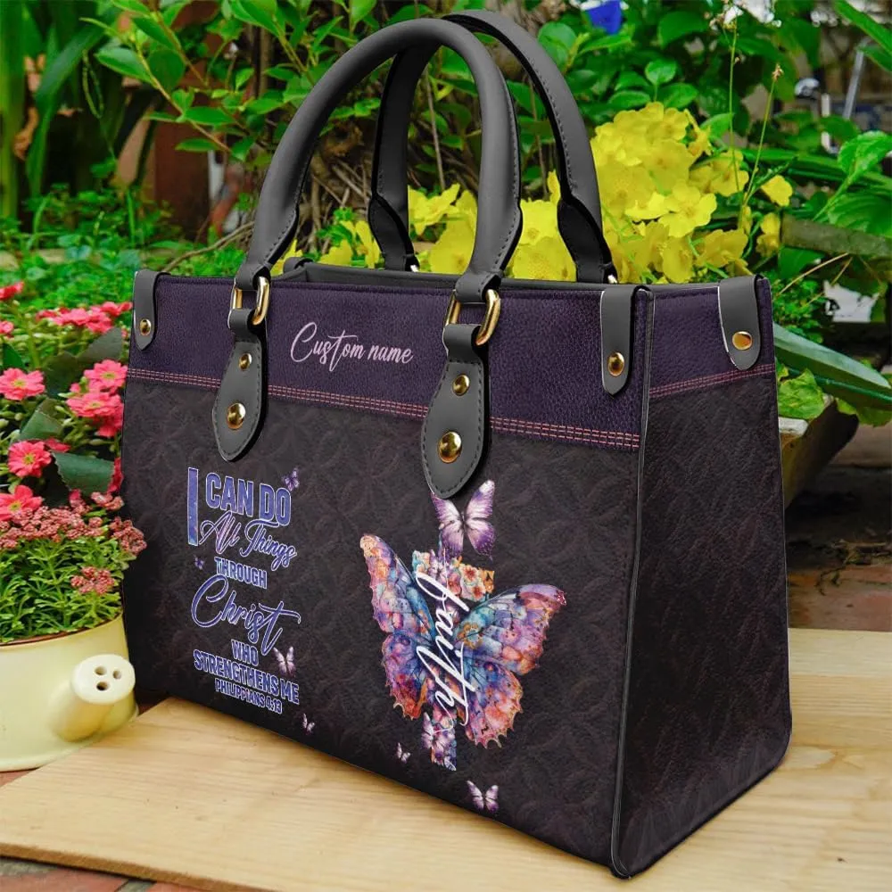 Christian Personalized Leather Handbag – Custom Name Women's Bag, Perfect for Mother's Day, Birthday, Christmas Gift