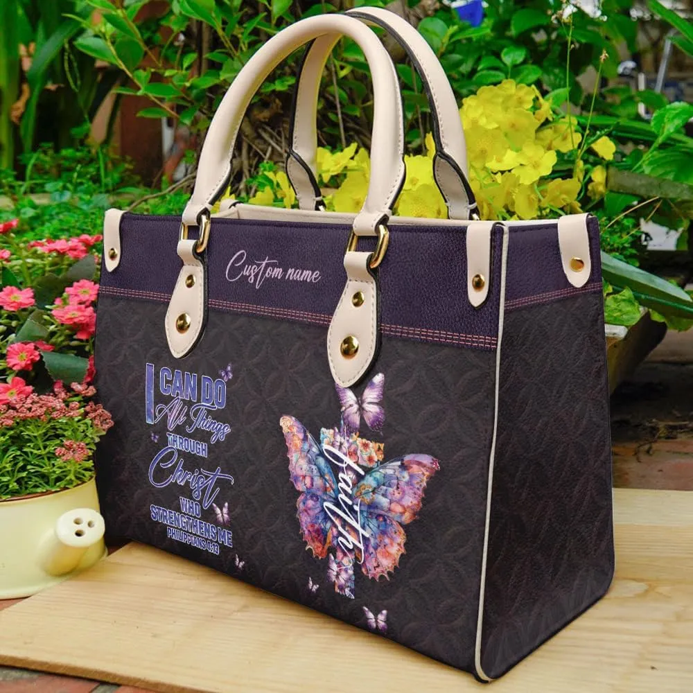 Christian Personalized Leather Handbag – Custom Name Women's Bag, Perfect for Mother's Day, Birthday, Christmas Gift