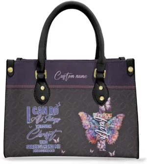Christian Personalized Leather Handbag – Custom Name Women's Bag, Perfect for Mother's Day, Birthday, Christmas Gift