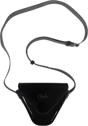 Chula, Triangular-Shaped Small Shoulder Bag with Adjustable Strap, Crossbody Bag, Messenger Bag, Travel Accessory, Full Grain Leather, Handmade, Obsidian