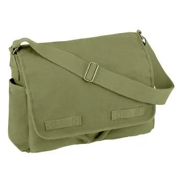 Classic Canvas Messenger Bag – Heavy-Duty Military-Style Shoulder Bag for Daily Use & Travel