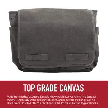 Classic Canvas Messenger Bag – Heavy-Duty Military-Style Shoulder Bag for Daily Use & Travel