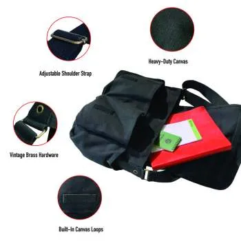 Classic Canvas Messenger Bag – Heavy-Duty Military-Style Shoulder Bag for Daily Use & Travel