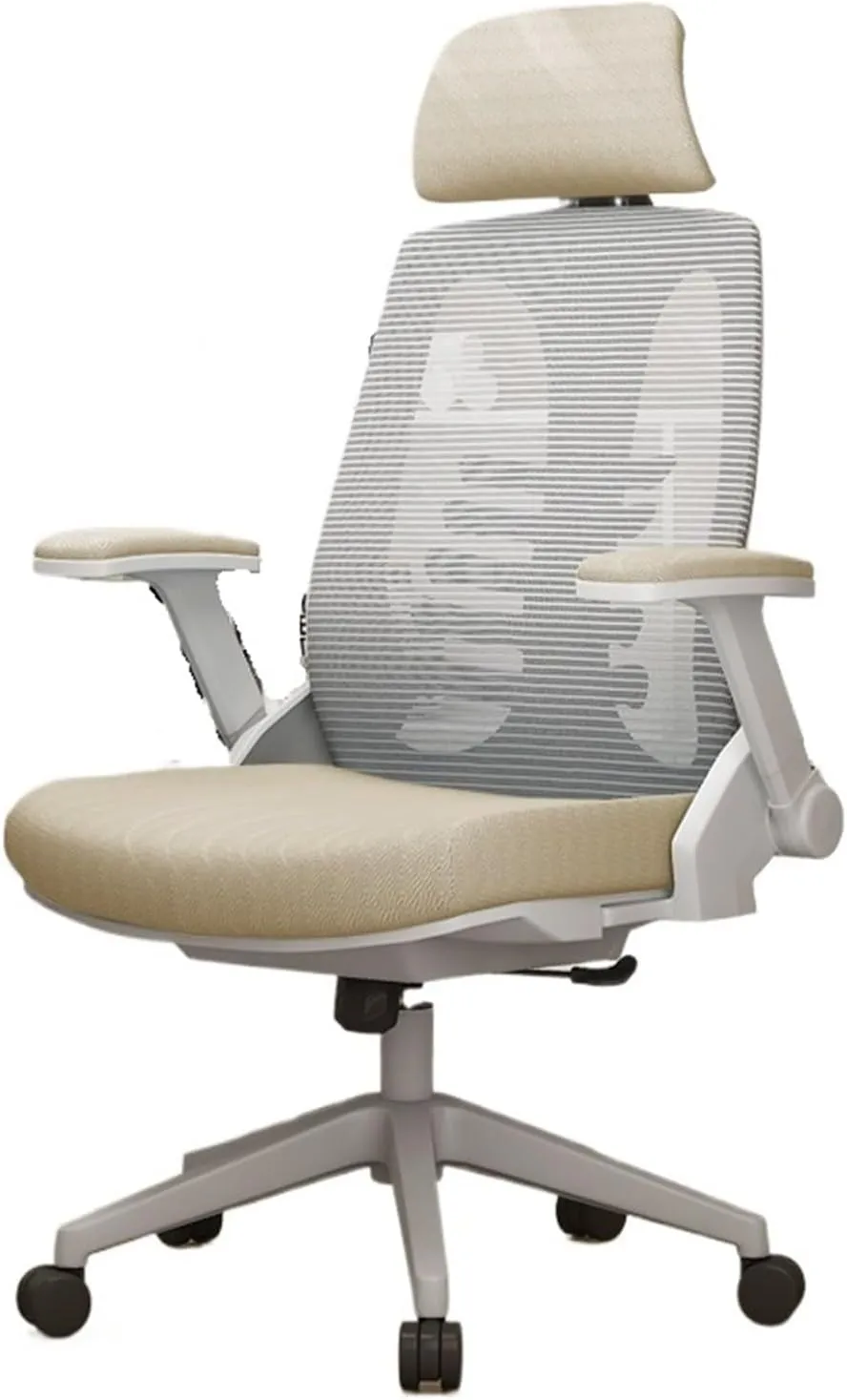 Classic Ergonomic Chair Lumbar Support Office Chair Comfortable Swivel Computer Chair for Home Study Study Writing Seat Desk Task Chair(Beige)
