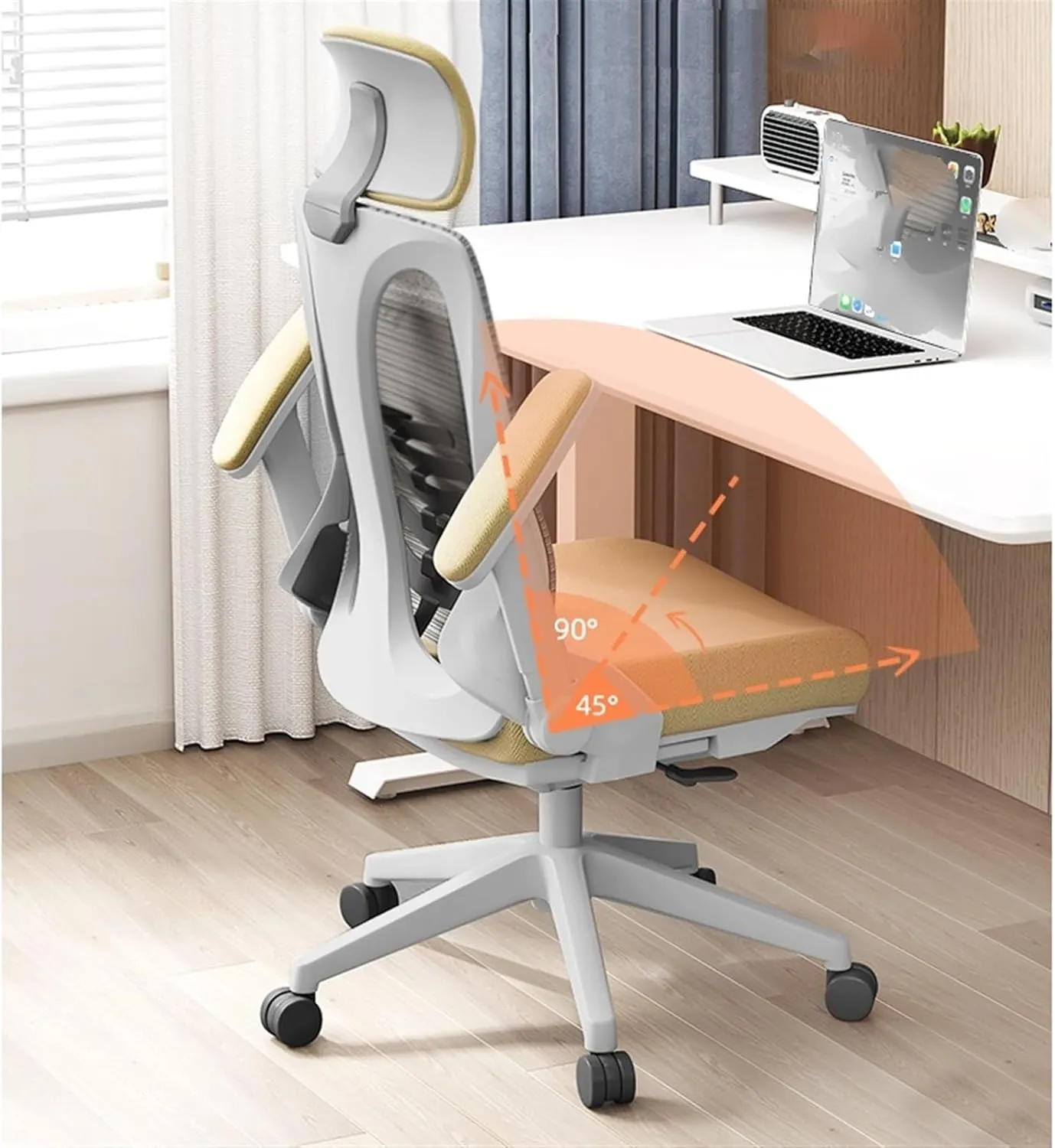 Classic Ergonomic Chair Lumbar Support Office Chair Comfortable Swivel Computer Chair for Home Study Study Writing Seat Desk Task Chair(Red)