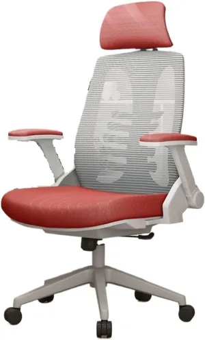 Classic Ergonomic Chair Lumbar Support Office Chair Comfortable Swivel Computer Chair for Home Study Study Writing Seat Desk Task Chair(Red)