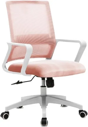 Classic Ergonomic Mesh Rolling Work Swivel Task Chairs, Comfortable Lumbar Support for Home, Bedroom, Study, Dorm, Student, Adults Desk Task Chair(Pink)