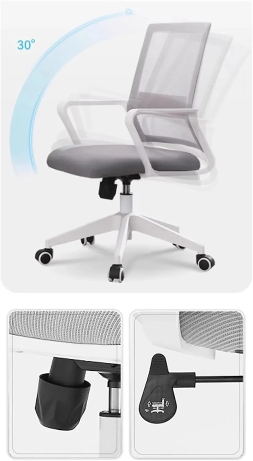 Classic Ergonomic Mesh Rolling Work Swivel Task Chairs, Comfortable Lumbar Support for Home, Bedroom, Study, Dorm, Student, Adults Desk Task Chair(Pink)