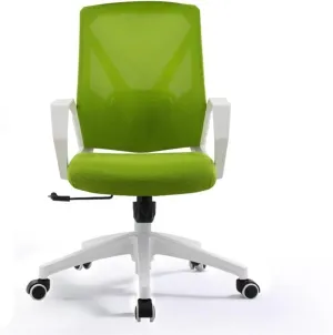 Classic Fashion Adjustable Swivel Office Chair Ergonomic Mid-Back Mesh Rolling Work Swivel Task Chairs with Wheels Study Conference ChairBackrest Desk Task Chair(Green)