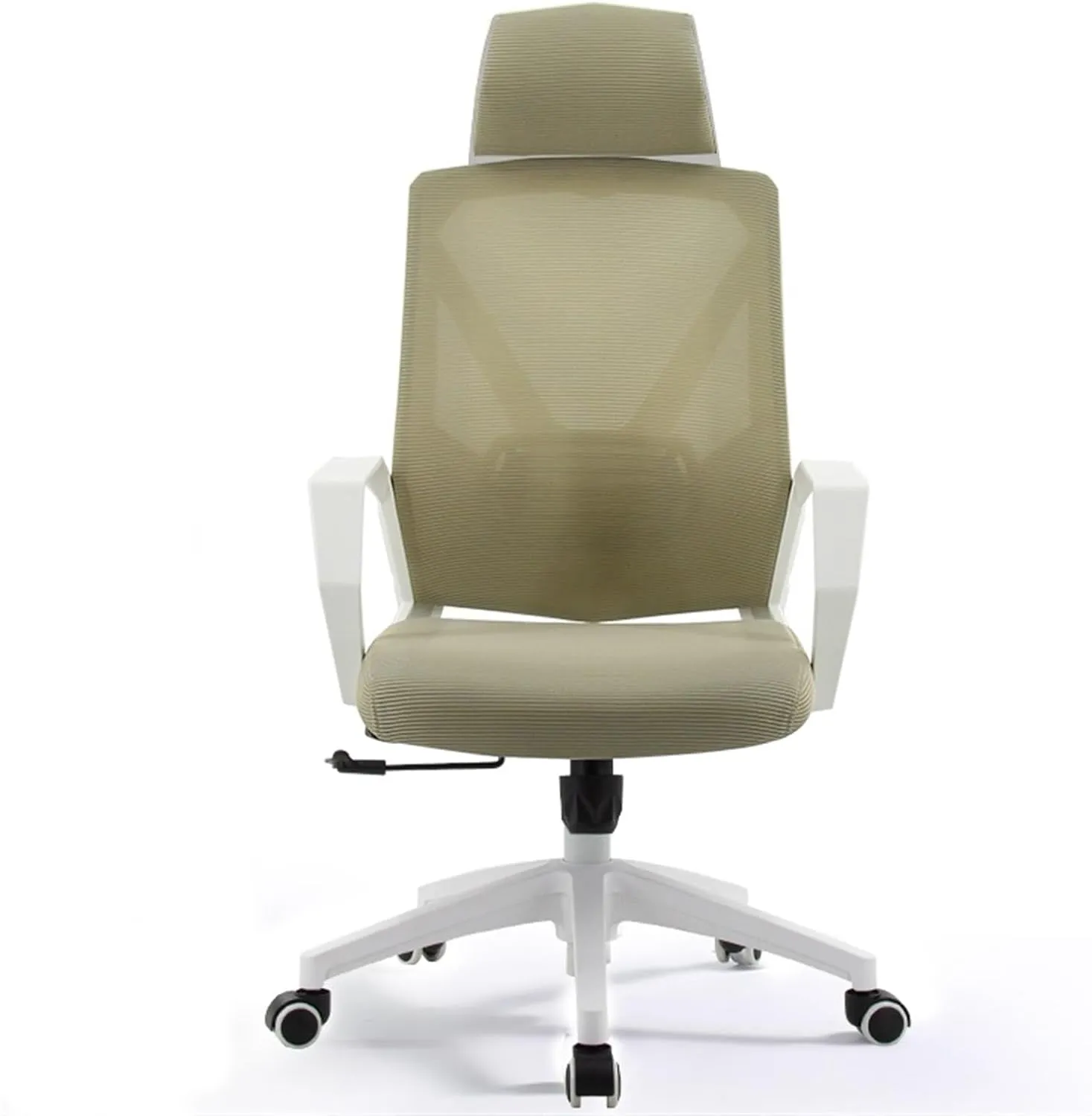 Classic Office Chair Comfortable Home Swivel Chair Conference Mesh High Back Chair with Pillow, Armrests and Wheels, Ergonomic Chair Desk Task Chair(Beige)