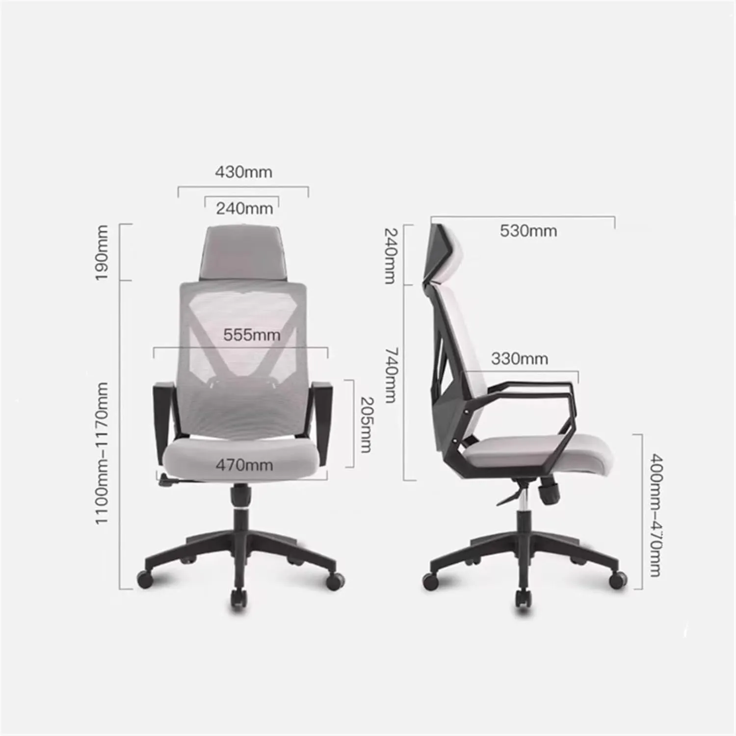 Classic Office Chair Comfortable Home Swivel Chair Conference Mesh High Back Chair with Pillow, Armrests and Wheels, Ergonomic Chair Desk Task Chair(Black)