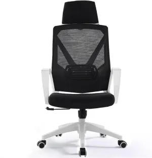 Classic Office Chair Comfortable Home Swivel Chair Conference Mesh High Back Chair with Pillow, Armrests and Wheels, Ergonomic Chair Desk Task Chair(Black)