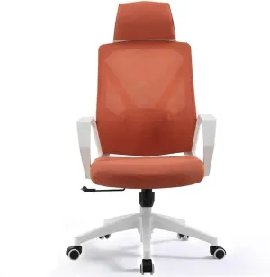 Classic Office Chair Comfortable Home Swivel Chair Conference Mesh High Back Chair with Pillow, Armrests and Wheels, Ergonomic Chair Desk Task Chair(Orange)