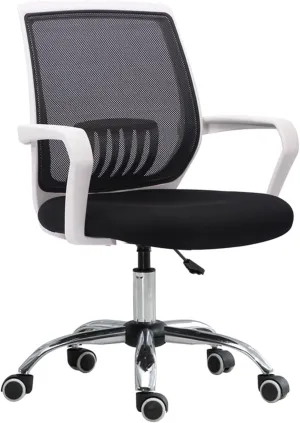 Classic Office Chair Mesh Back Swivel Office Chair Conference Room Chair with Lumbar Support and Fixed Armrests Desk Task Chair(Black)