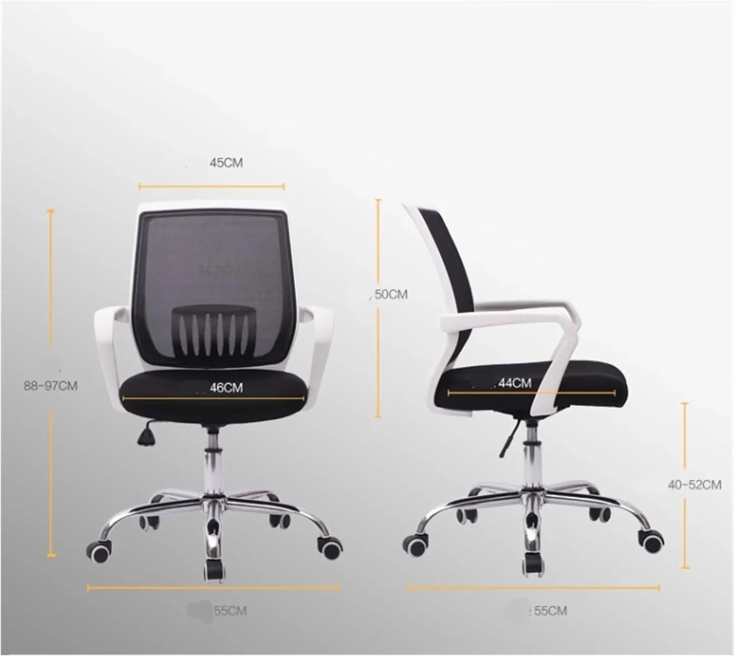 Classic Office Chair Mesh Back Swivel Office Chair Conference Room Chair with Lumbar Support and Fixed Armrests Desk Task Chair(Orange)