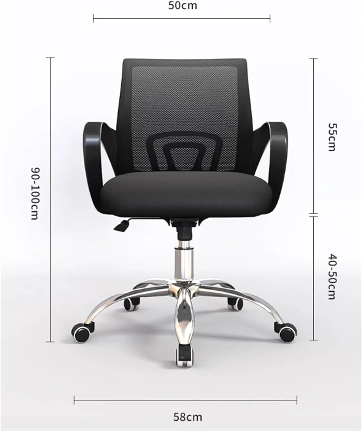 Classic Office Desk Chair Gaming-Ergonomic Mid Back Comfortable Cushion Lumbar Support Mesh Adjustable Swivel Rolling Home Executive Office Chair Desk Task Chair(Blue)