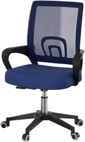 Classic Office Desk Chair Gaming-Ergonomic Mid Back Comfortable Cushion Lumbar Support Mesh Adjustable Swivel Rolling Home Executive Office Chair Desk Task Chair(Blue)