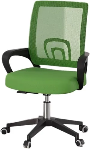 Classic Office Desk Chair Gaming-Ergonomic Mid Back Comfortable Cushion Lumbar Support Mesh Adjustable Swivel Rolling Home Executive Office Chair Desk Task Chair(Green)