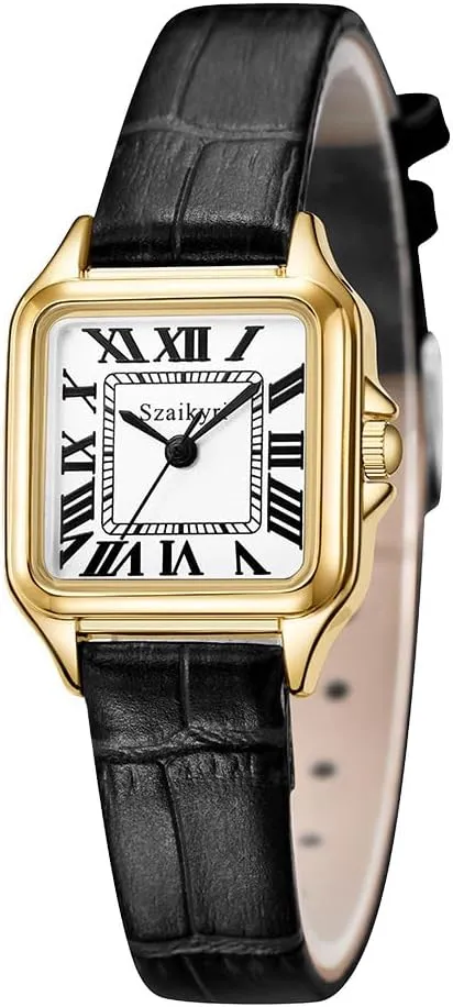 Classic Square Watches for Women with Roman Numerals Ladies Casual Dress Watch