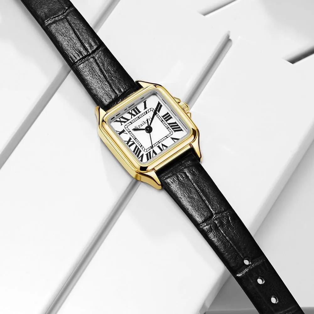 Classic Square Watches for Women with Roman Numerals Ladies Casual Dress Watch