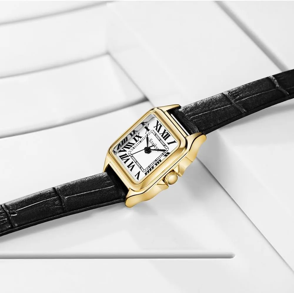 Classic Square Watches for Women with Roman Numerals Ladies Casual Dress Watch