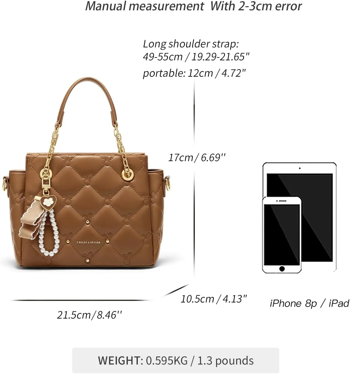 Cnoles Satchel Bag For Women Fashion Leather Handbags and Purses Shoulder Tote Crossbody Top Handle Bags