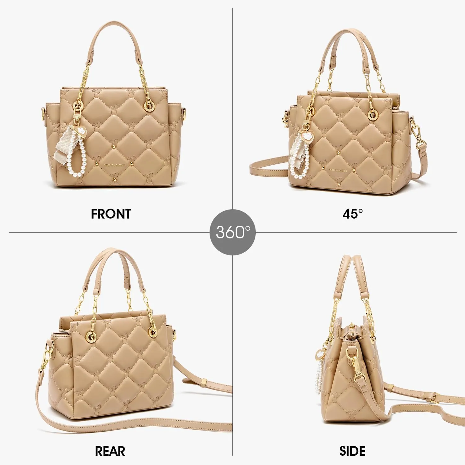 Cnoles Satchel Bag For Women Fashion Leather Handbags and Purses Shoulder Tote Crossbody Top Handle Bags