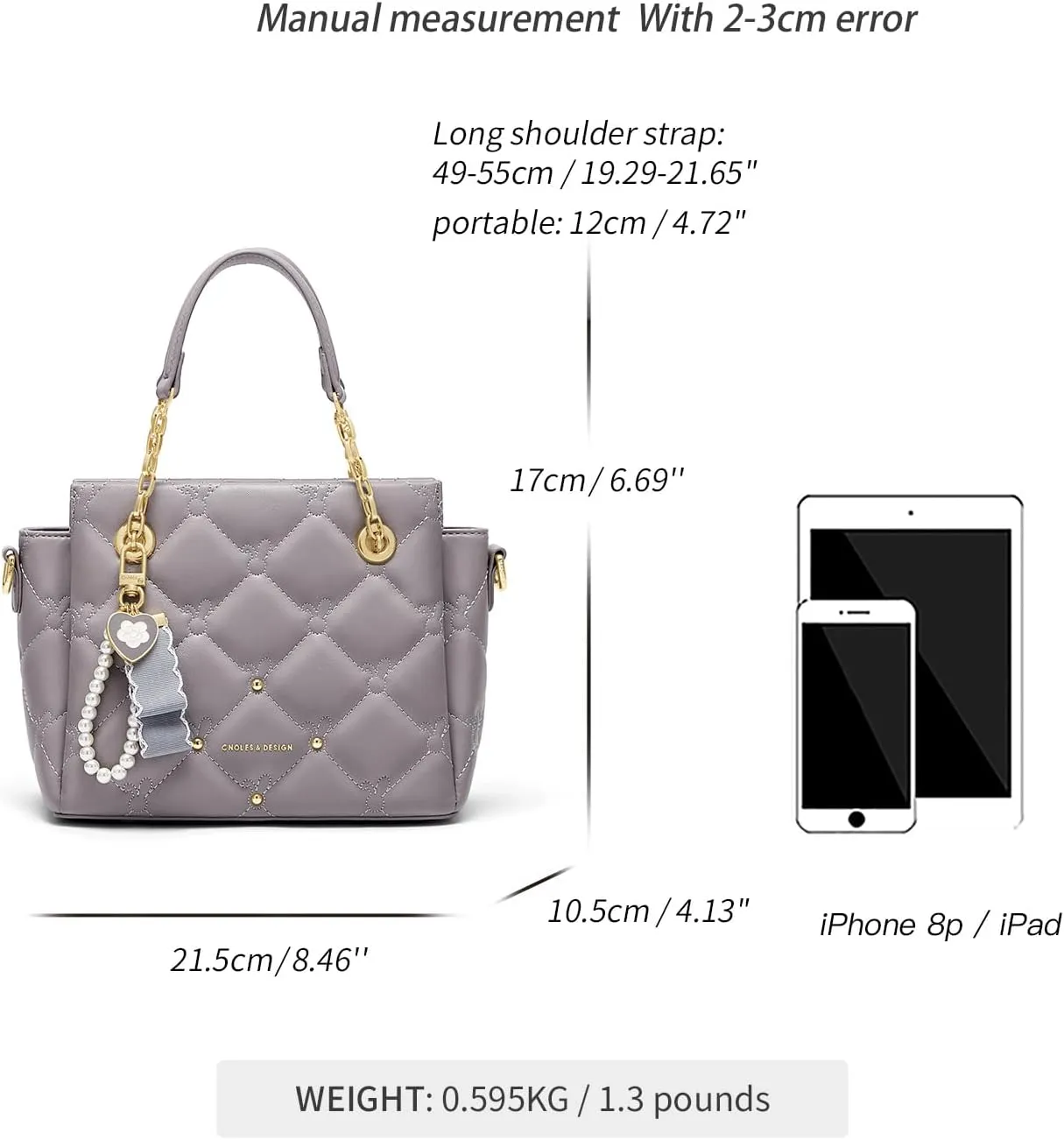 Cnoles Satchel Bag For Women Fashion Leather Handbags and Purses Shoulder Tote Crossbody Top Handle Bags