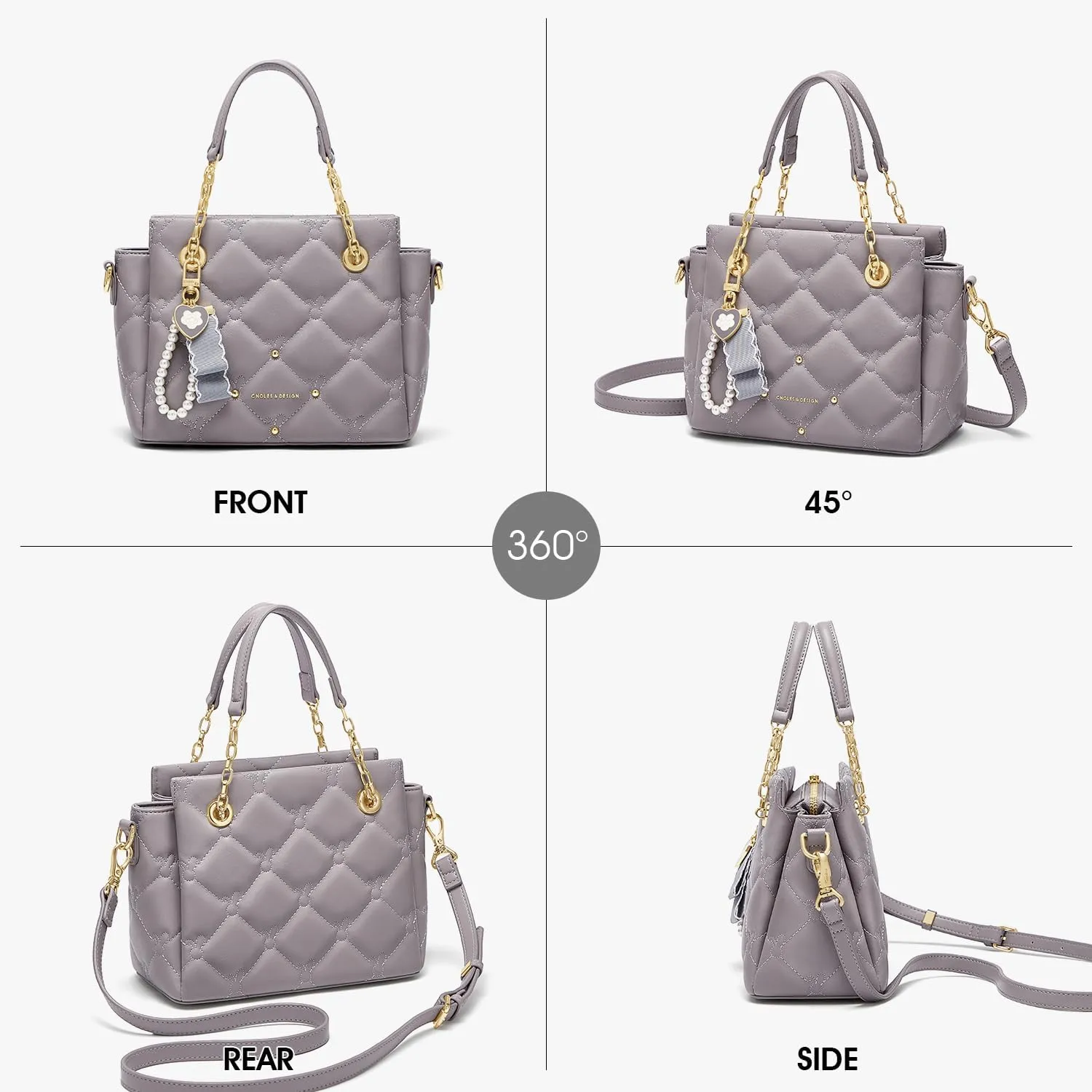 Cnoles Satchel Bag For Women Fashion Leather Handbags and Purses Shoulder Tote Crossbody Top Handle Bags
