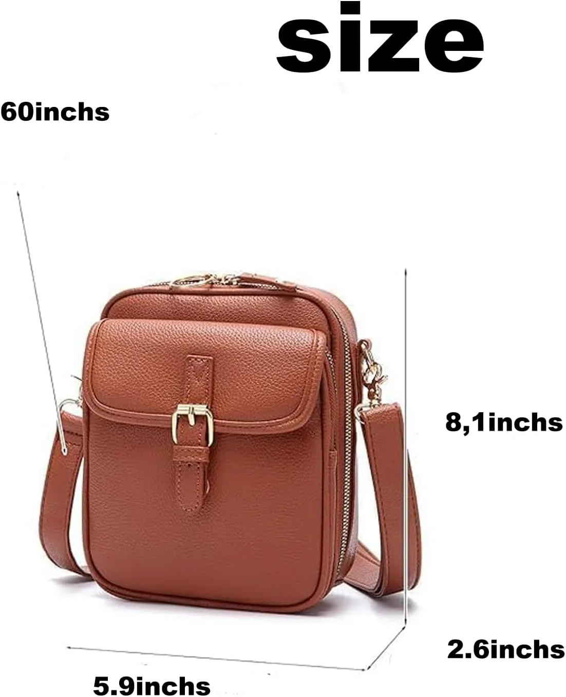 Collaboraten1 Crossbody Leather Bag, with Built in Wallet, Anti-Theft Retro Design