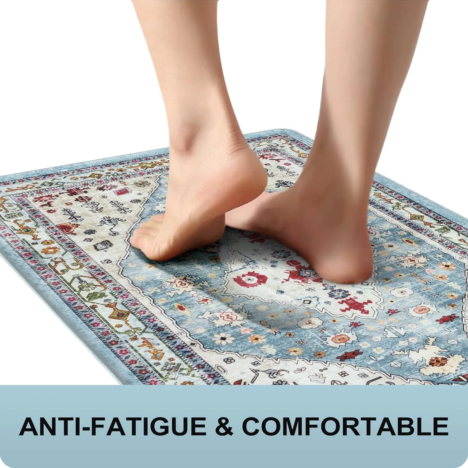 Collive Anti-Fatigue Floor Mats - Aqua Washable, Non-Slip, 17'x59' for Kitchen, Office, Laundry