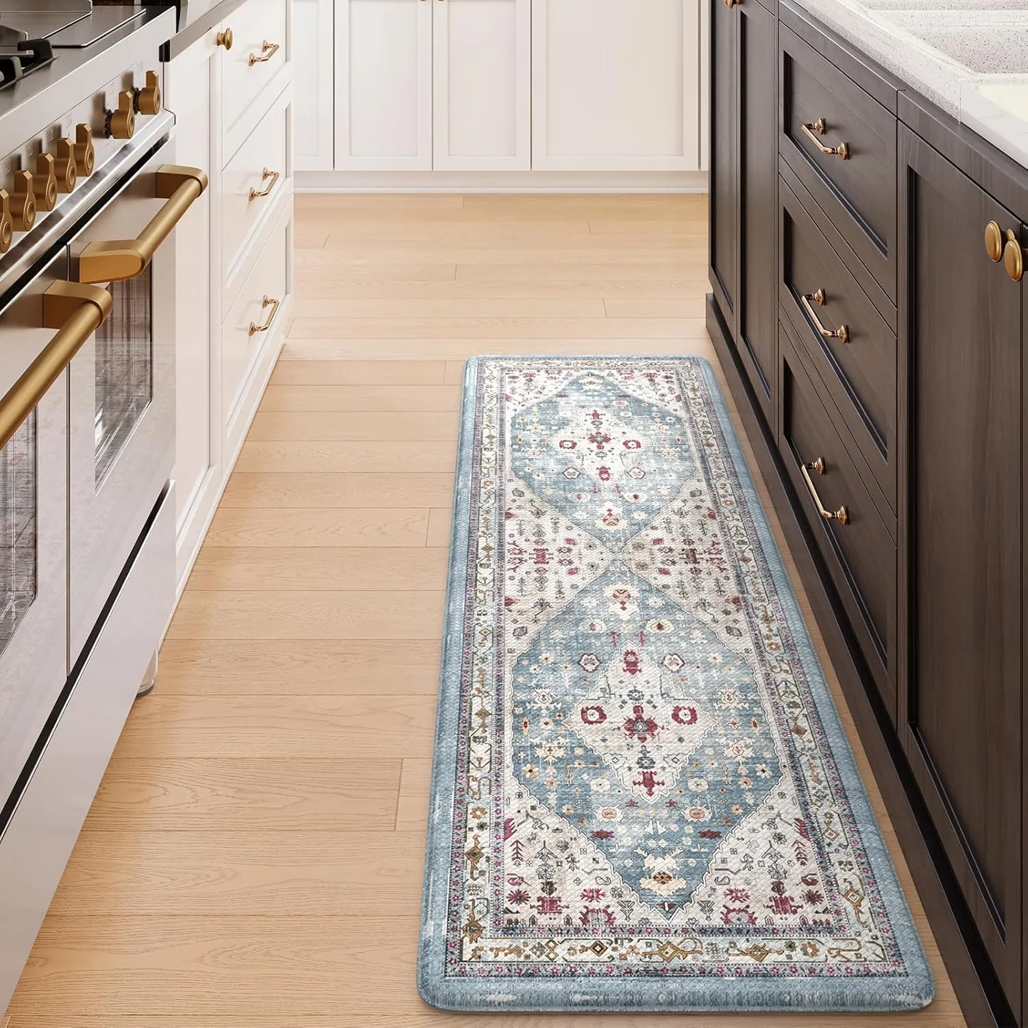 Collive Anti-Fatigue Floor Mats - Aqua Washable, Non-Slip, 17'x59' for Kitchen, Office, Laundry