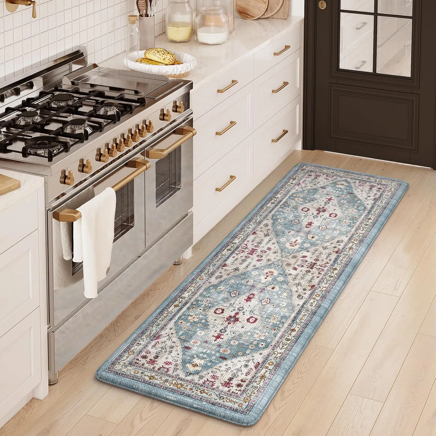 Collive Anti-Fatigue Floor Mats - Aqua Washable, Non-Slip, 17'x59' for Kitchen, Office, Laundry