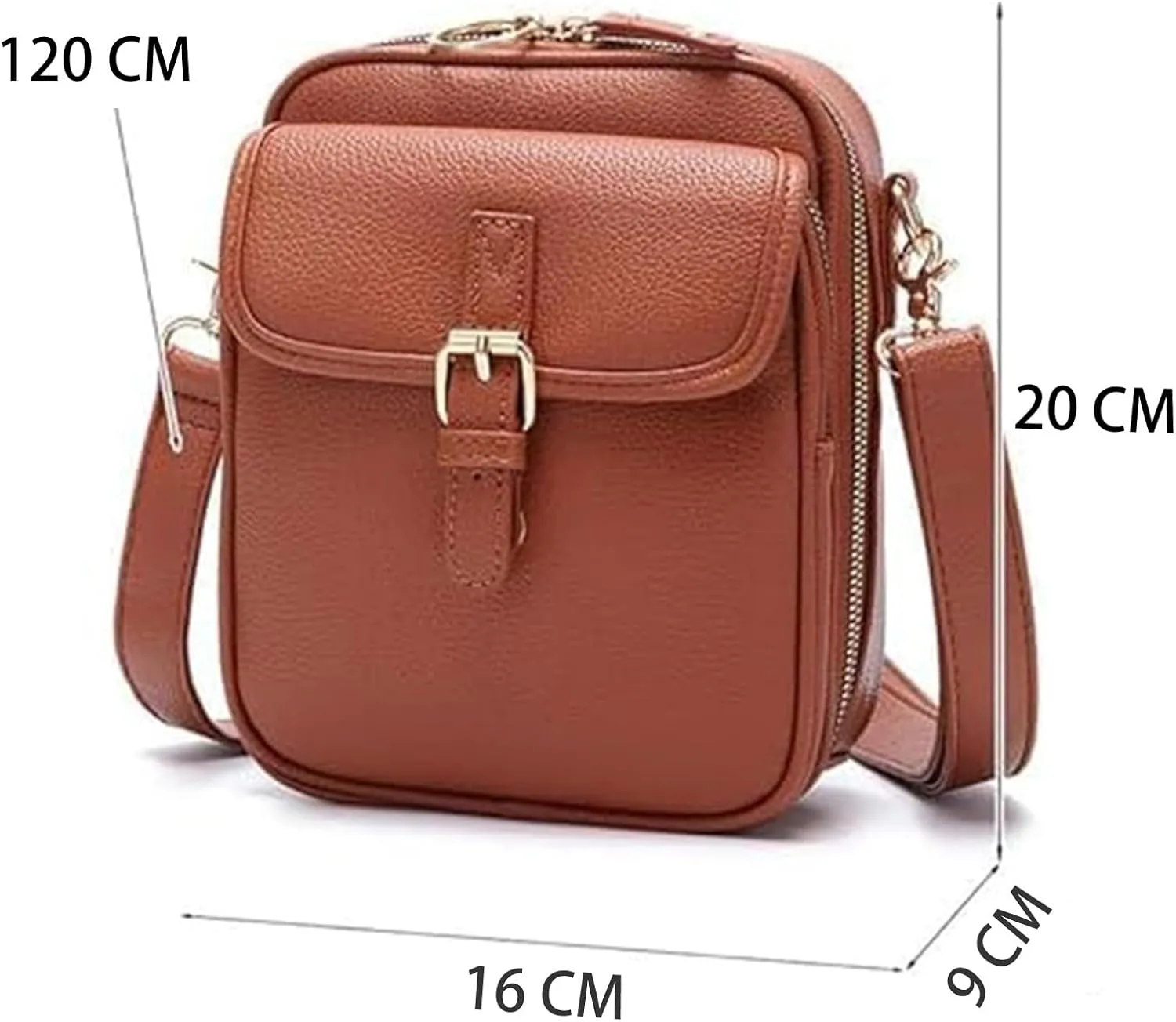 Comebybuy Purse Vintage Mini Messenger Bag, Leather Vintage Double Layer Large Capacity Messenger Bag For Women