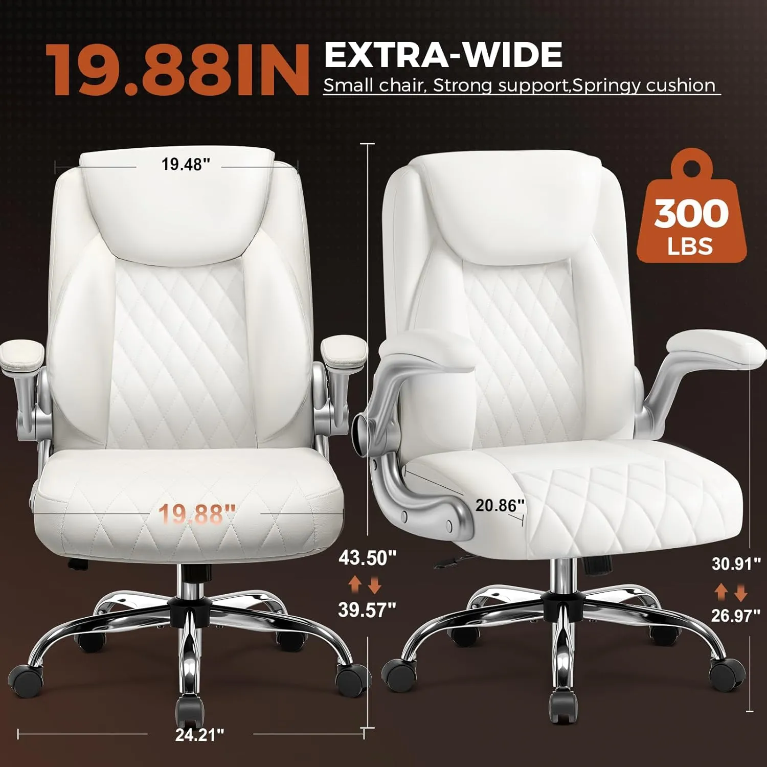 COMHOMA Leather Office Chair Ergonomic Computer Gaming Chair with Comfy Back Support, Executive Mid-Back,Small Gmaing Chair with Adjustable Armrests, for Short People Use, Rolling Swivel for Adults