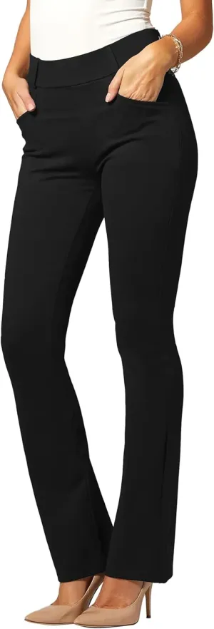 Conceited Dress Pants for Women with Pockets - Stretch Ponte Fabric - Wear to Work - Tummy Control (Available in Plus Size)